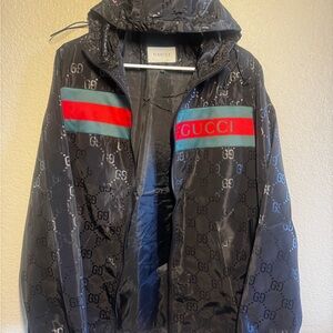 Gucci Black Jacket with Red and Green Accents